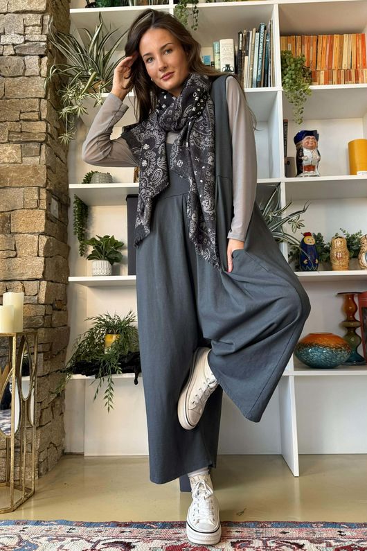 Lucky Bandana Scarf Charcoal 